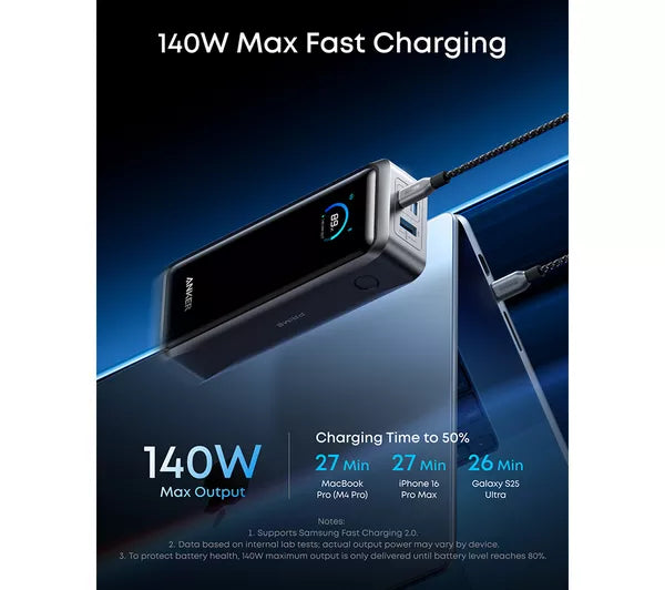 Anker Prime 26250mAh capacity on-the-go power