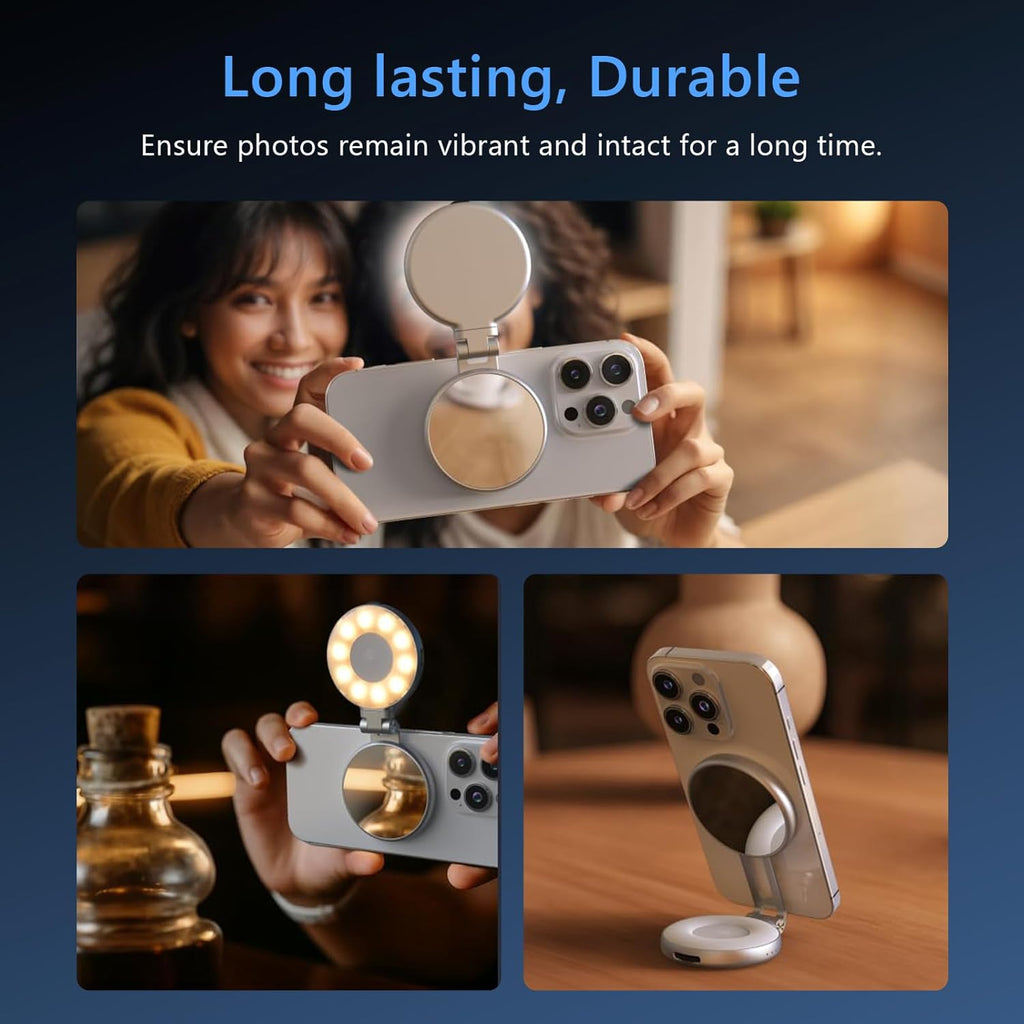 Magnetic Phone Camera Grip with Phone Selfie Light