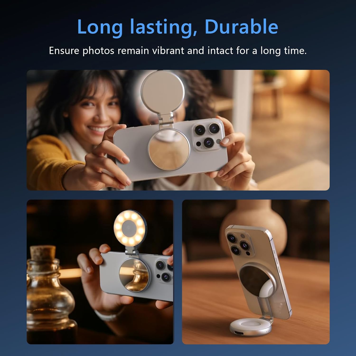 Magnetic Phone Camera Grip with Phone Selfie Light