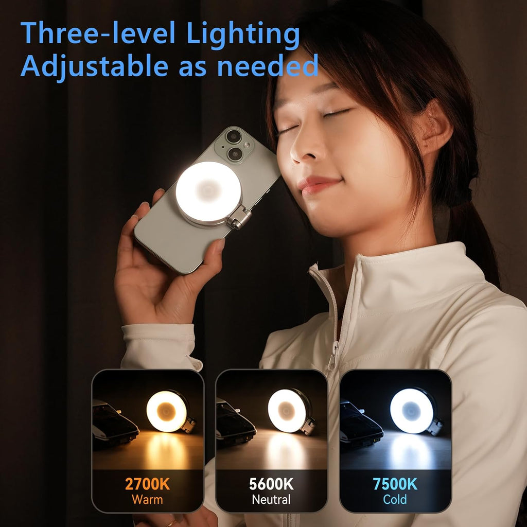 Magnetic Phone Camera Grip with Phone Selfie Light